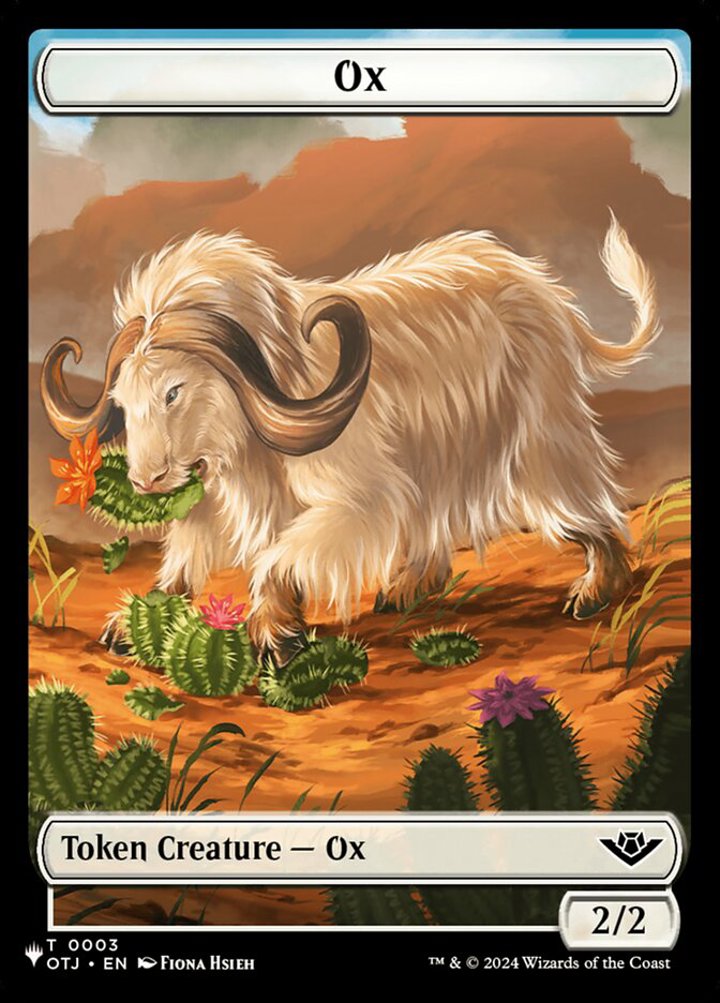 Faerie Rogue Token (B 1/1) // Ox Token (W 2/2)