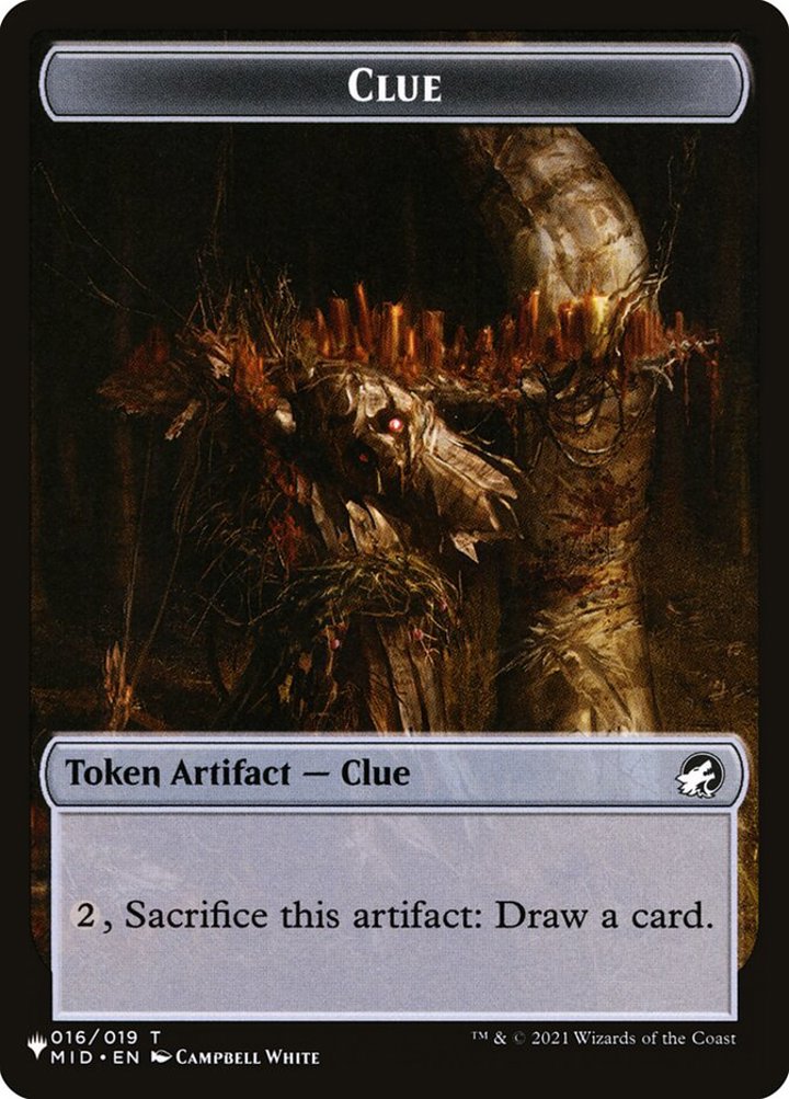 Clue Token // Golem Token (A 3/3 Trample)