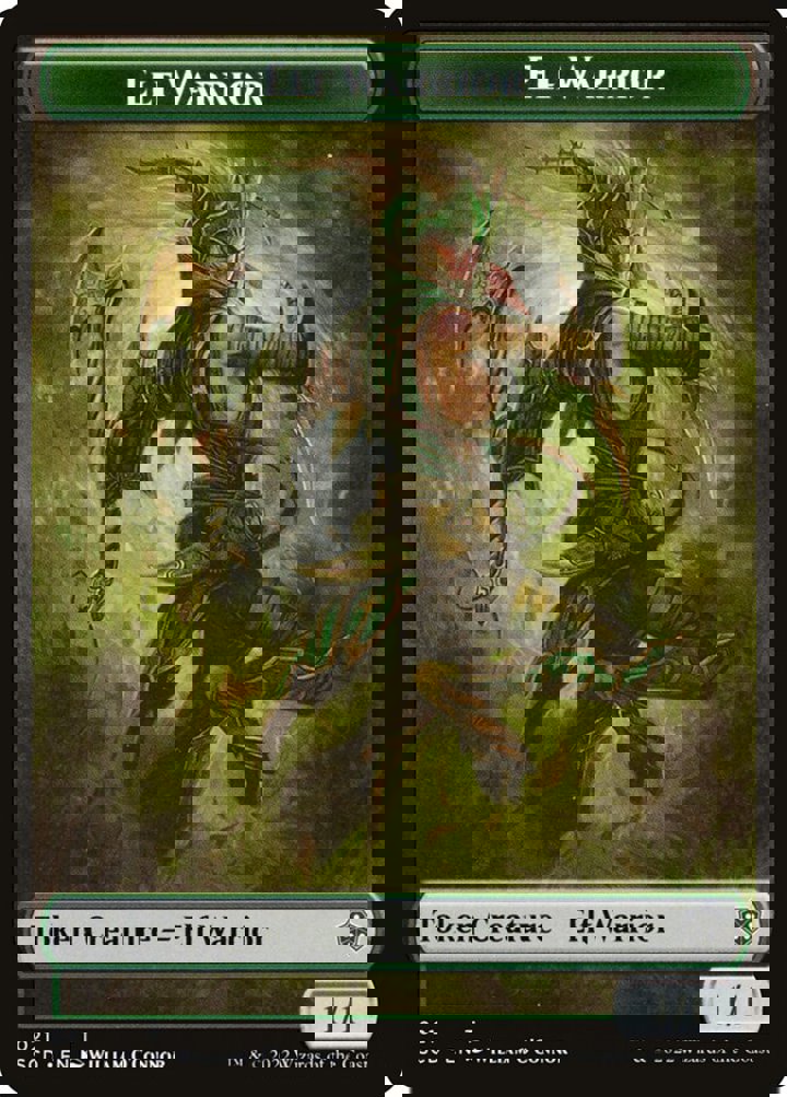 Cat Beast Token (W 2/2) // Elf Warrior Token (G 1/1)