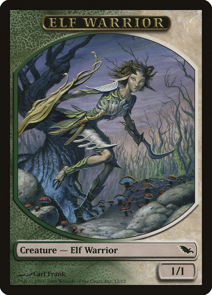 Elf Warrior Token (Green and White 1/1)