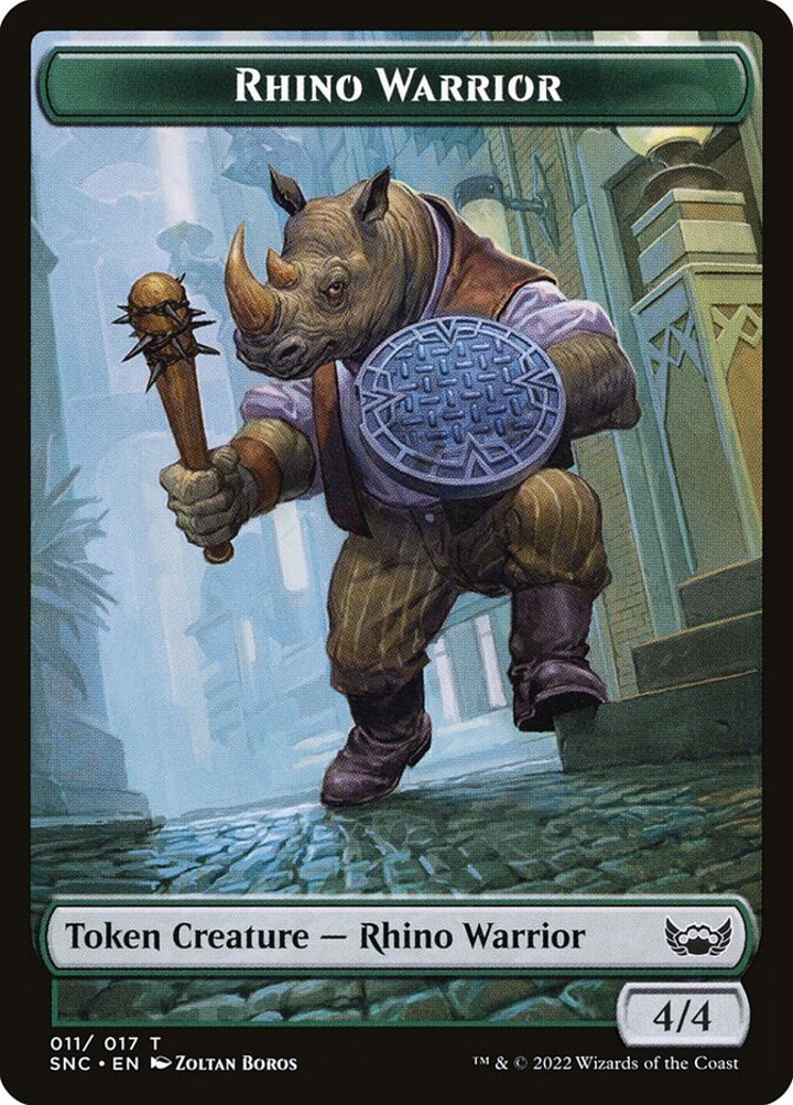 Rhino Warrior Token (G 4/4) // Devil Token (R 1/1)