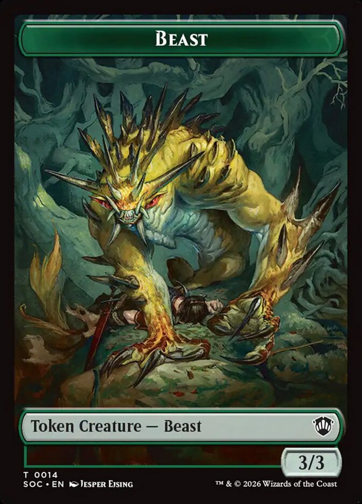 Beast Token (G 3/3) // Fractal Token (GU 0/0)