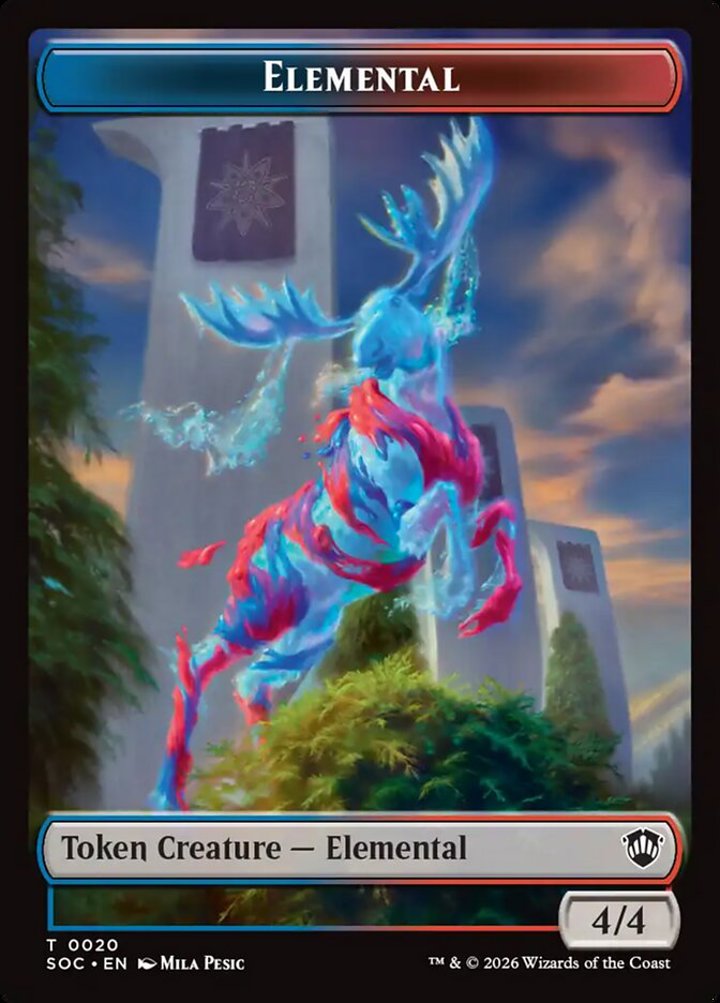 Elemental Token (UR 4/4) // Treasure Token