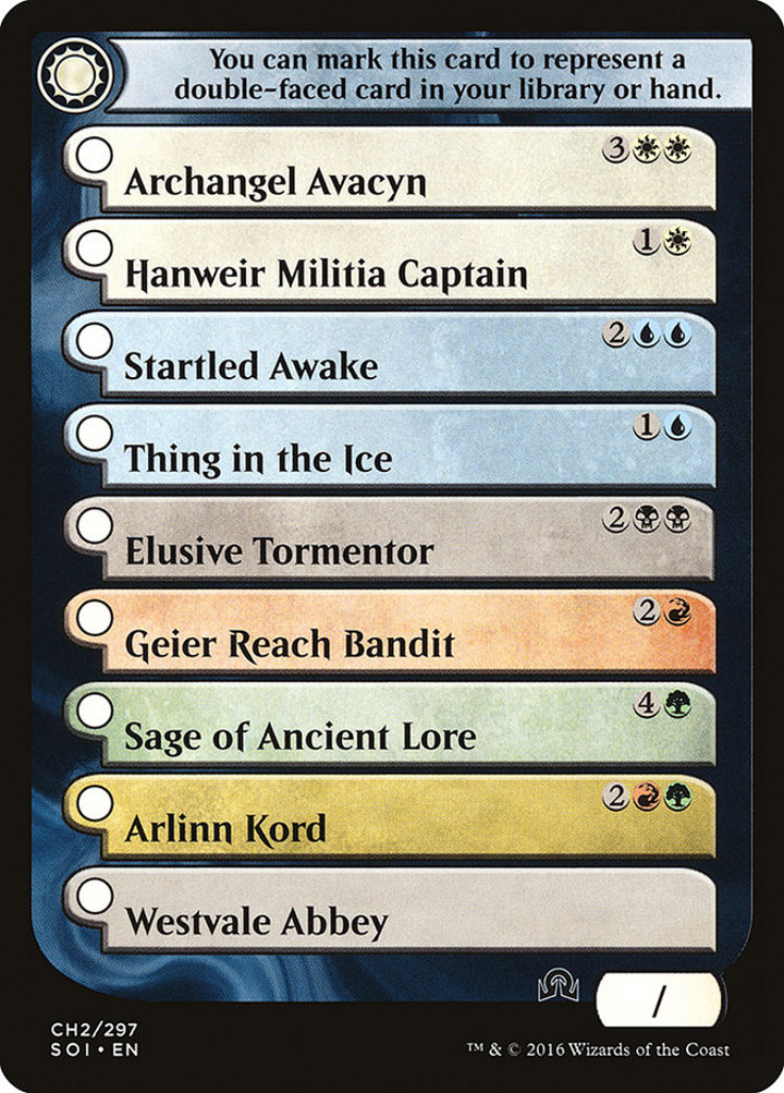 Double-Faced Card Proxy Checklist (V.2)