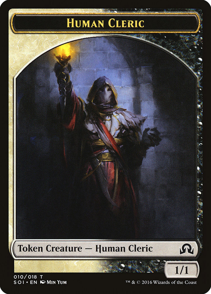 Human Cleric Token (White and Black 1/1)