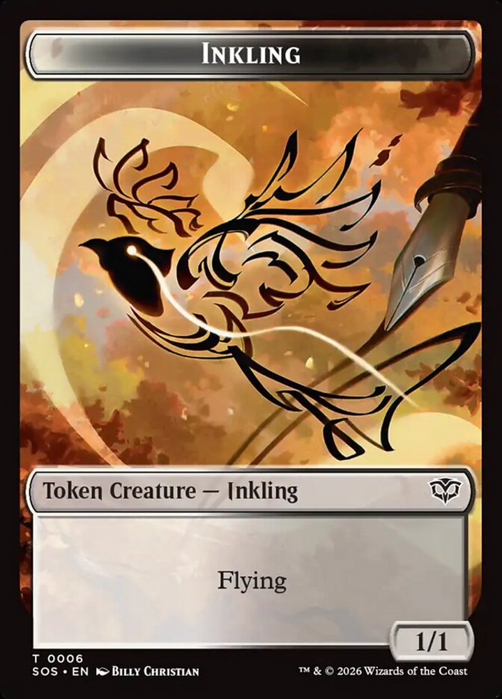 Inkling Token (WB 1/1) // Fractal Token (GU 0/0)