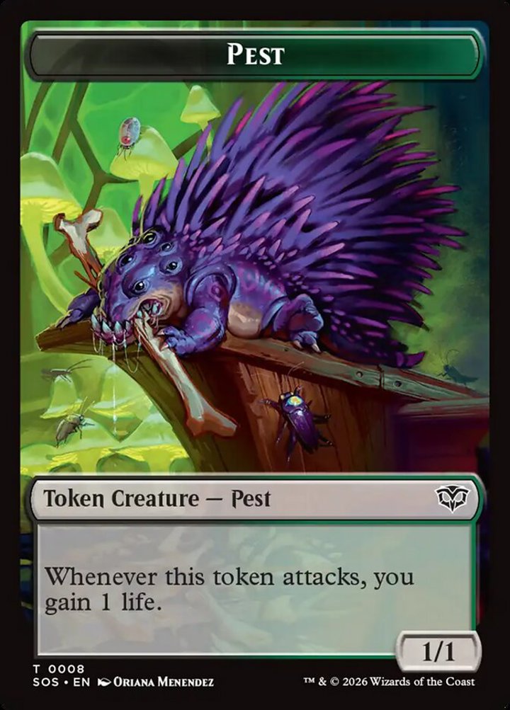 Fractal Token (GU 0/0) // Pest Token (BG 1/1) (V.1)