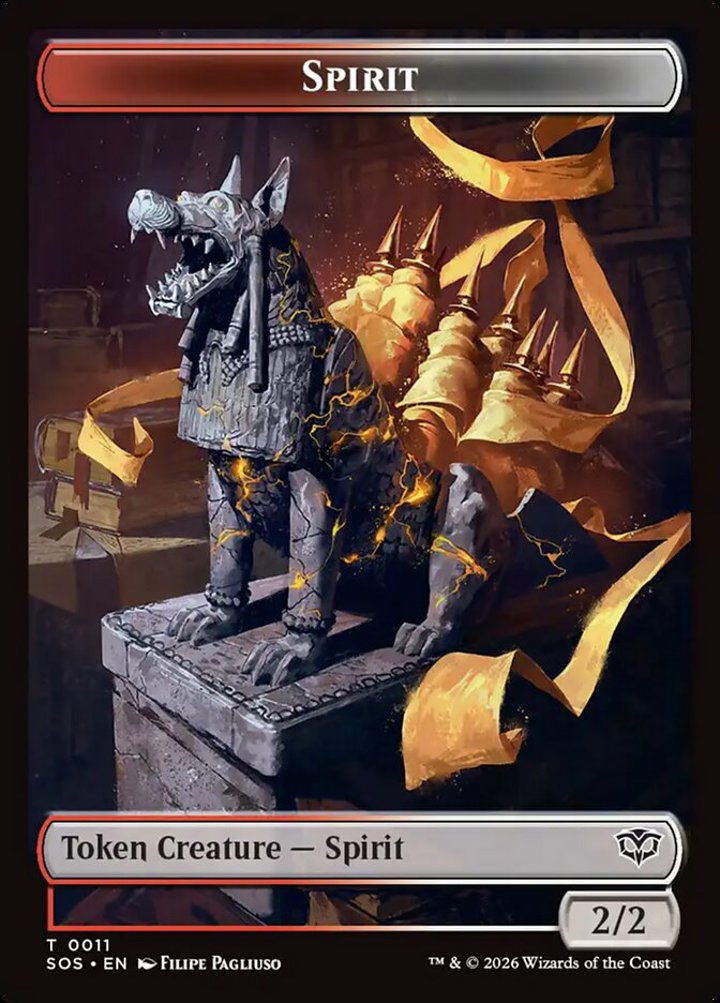 Fractal Token (GU 0/0) // Spirit Token (RW 2/2) (V.1)