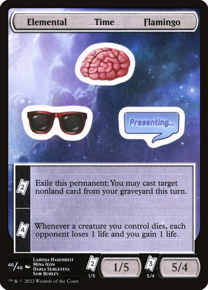 Elemental Time Flamingo Sticker