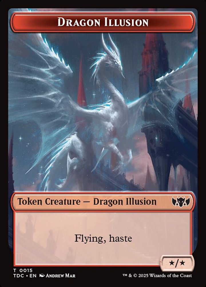 Dragon Illusion Token (R */*) // Monk Token (W 1/1 Prowess)