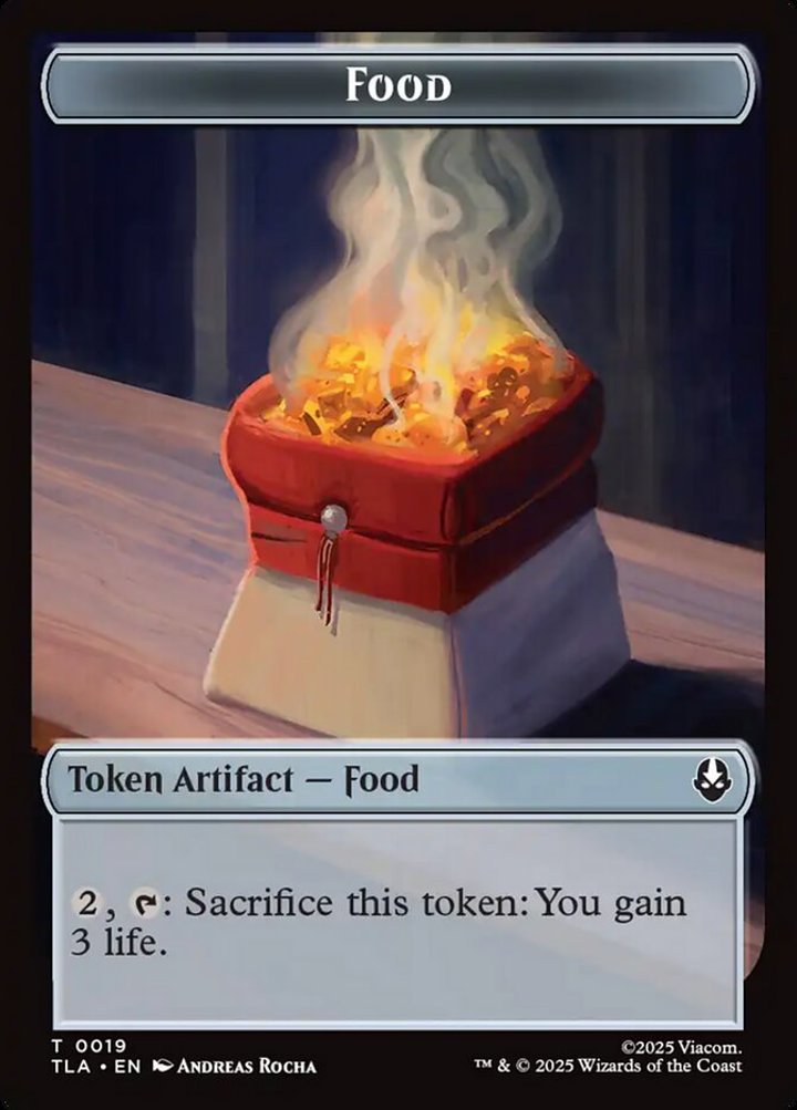 Food Token // Dragon Token (R 4/4 Flying, firebending 4)