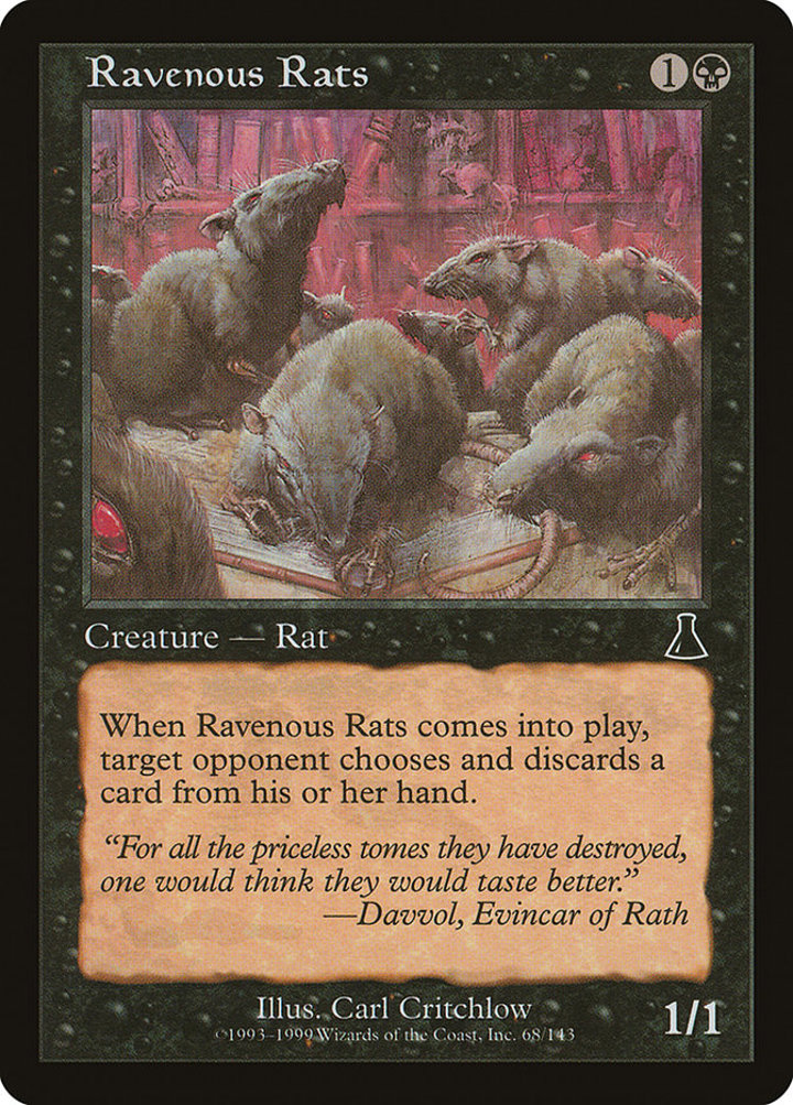 Ravenous Rats Single: Magic: The Gathering Urza's Destiny Einzelkarte