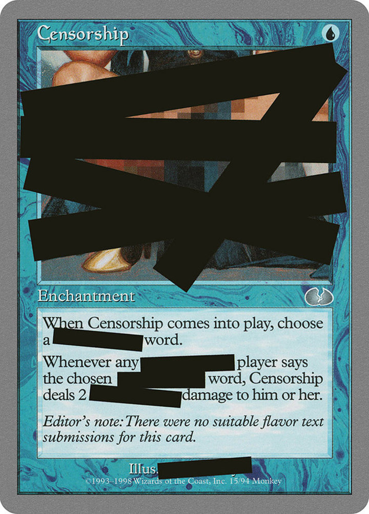 Censorship Single: Magic: The Gathering Unglued Einzelkarte