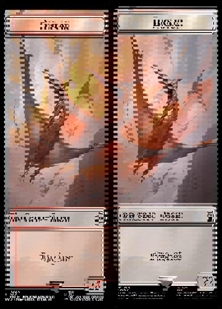 Dinosaur Token (Red and White 2/2)