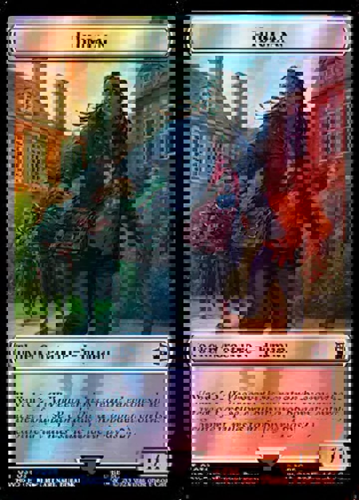 Human Token (W 1/1 Ward 2) // Alien Warrior Token (R 2/2) (V.2)