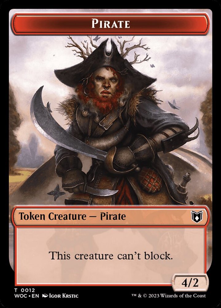 Pirate Token (R 4/2) // Human Token (W 1/1)