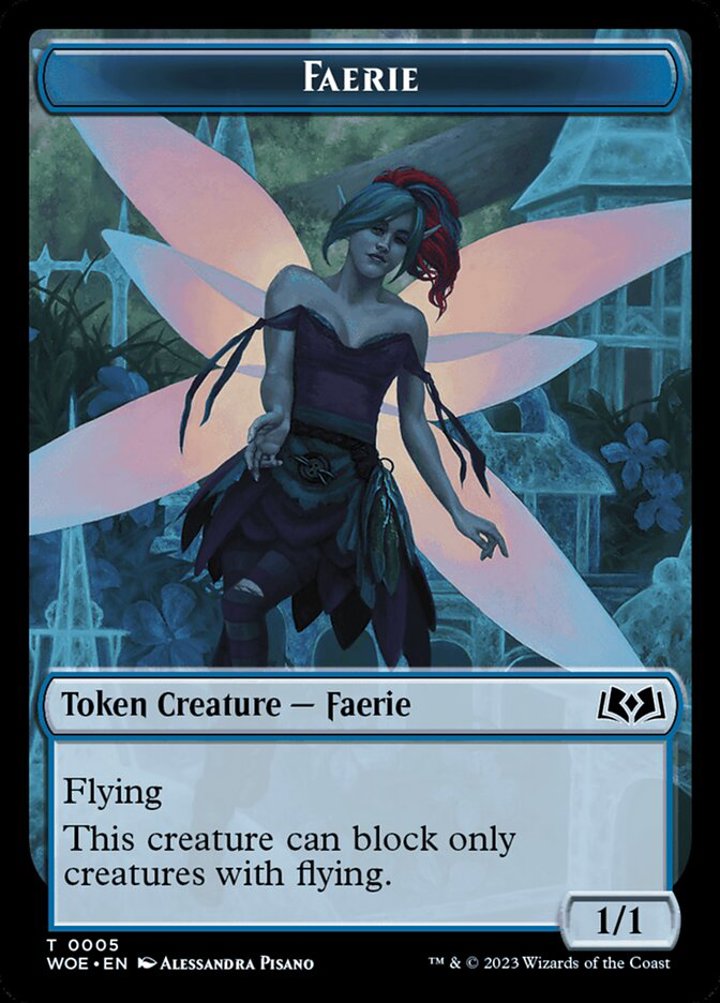 Faerie Token (Blue 1/1 Blocks only flying creatures)