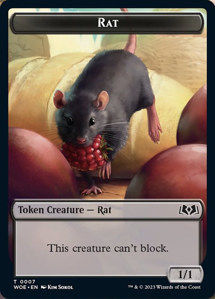 Rat Token (Black 1/1 Can't Block)