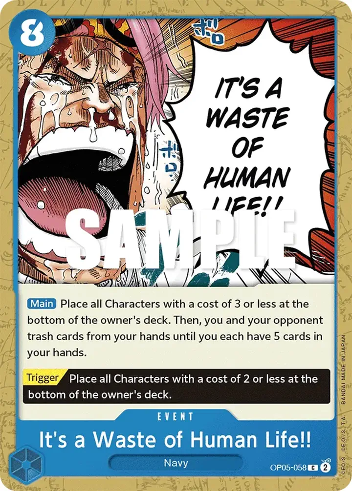It's a Waste of Human Life!! (OP05-058) Single: One Piece Awakening of the New Era Einzelkarte
