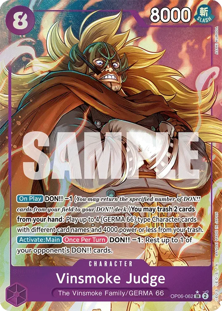 Vinsmoke Judge (OP06-062) (V.2) Single: One Piece Wings of the Captain Einzelkarte