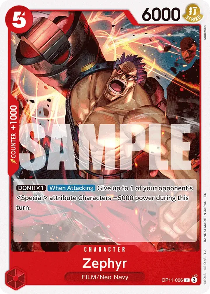 Zephyr (OP11-006) Single: One Piece A Fist of Divine Speed Einzelkarte