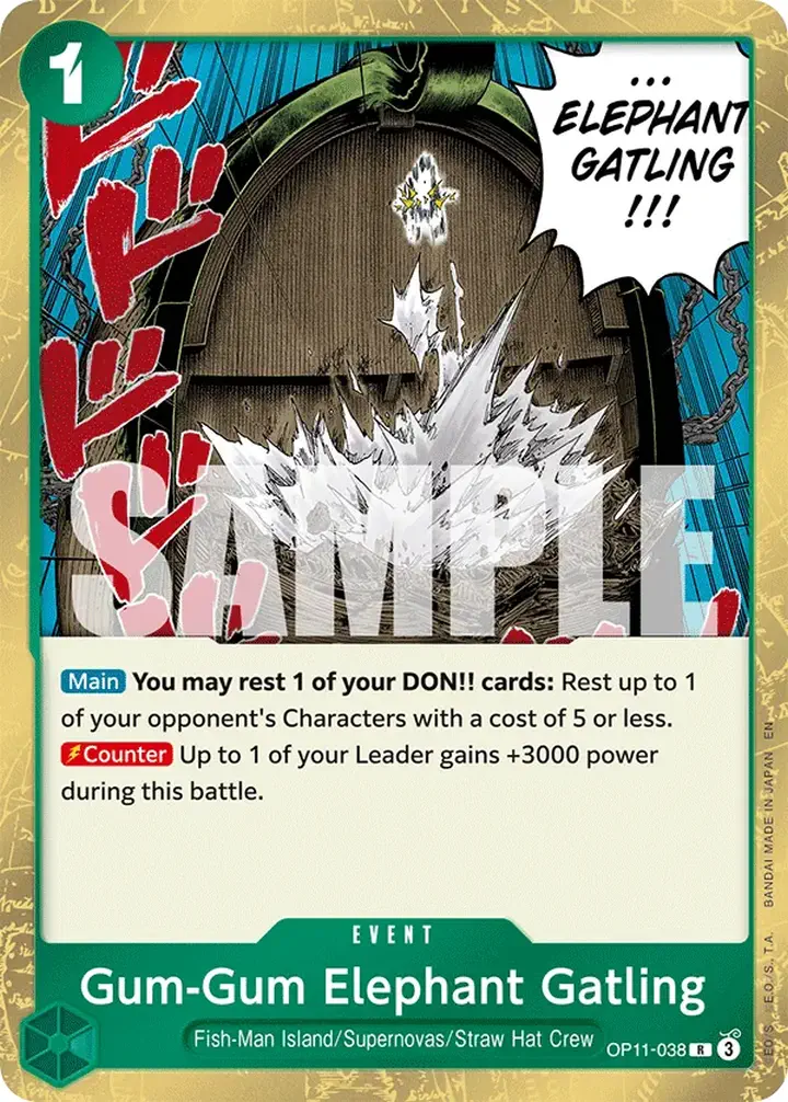Gum-Gum Elephant Gatling (OP11-038) Single: One Piece A Fist of Divine Speed Einzelkarte