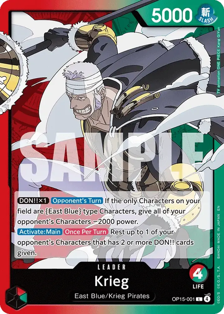 Krieg (OP15-001) (V.1) Single: One Piece Adventure on Kami’s Island Einzelkarte