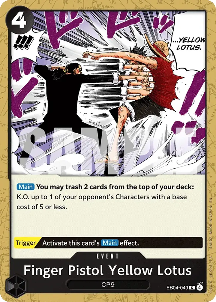 Finger Pistol Yellow Lotus (EB04-049) Single: One Piece Adventure on Kami’s Island Einzelkarte