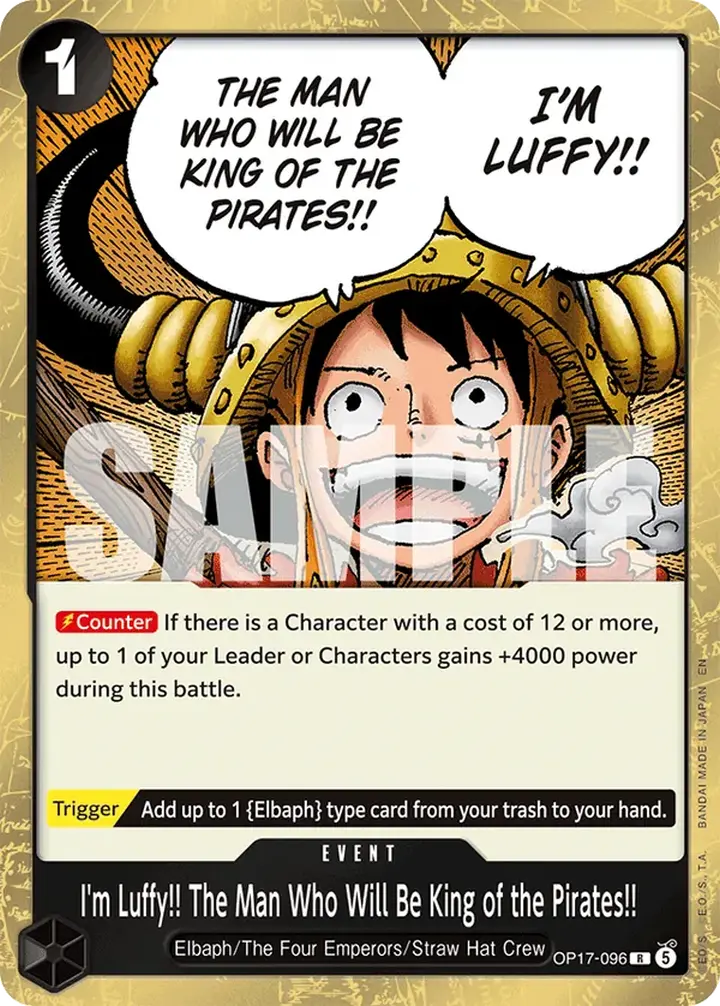 I'm Luffy!! The Man Who Will Be King of the Pirates!! (OP17-096)