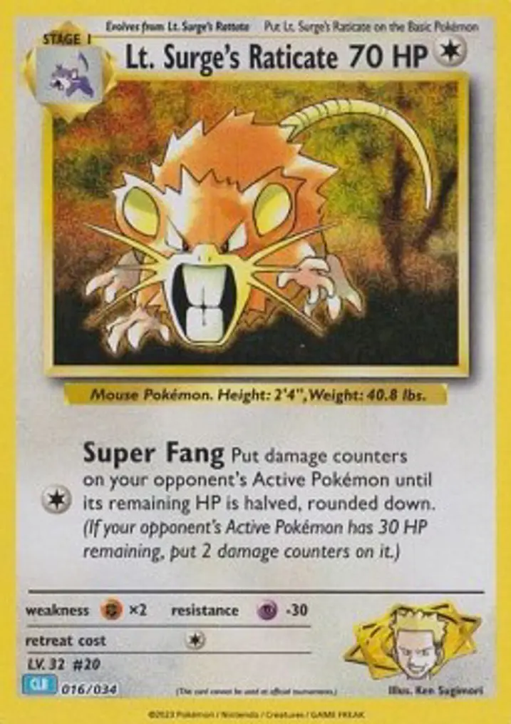 Lt. Surge's Raticate 