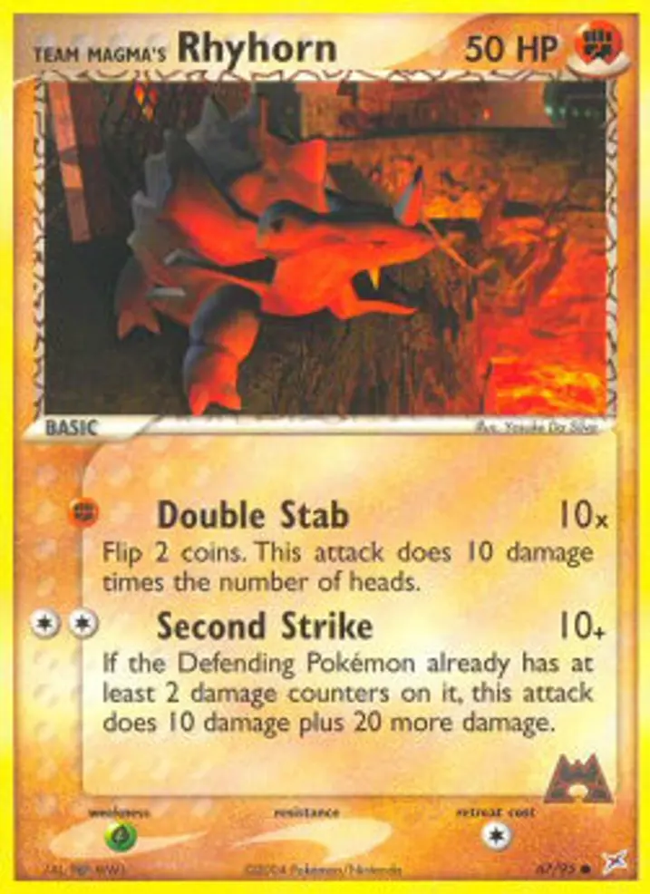 Team Magma's Rhyhorn  Single: Pokemon EX Team Magma vs Team Aqua Einzelkarte