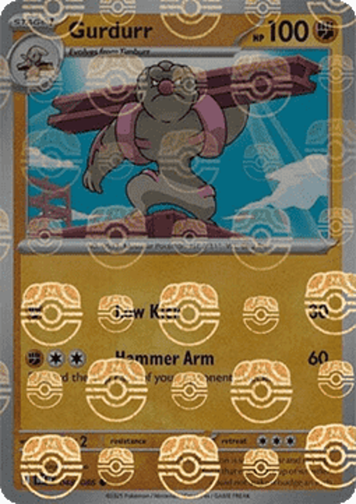 Gurdurr  Single: Pokemon Black Bolt: Additionals Einzelkarte