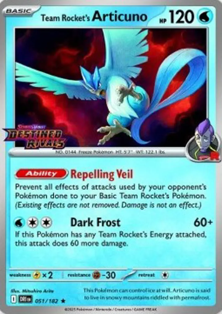 Team Rocket's Articuno  Single: Pokemon Destined Rivals: Additionals Einzelkarte