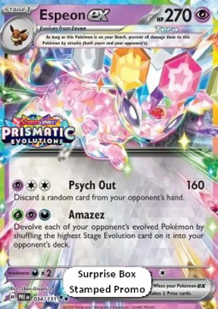 Espeon ex  Single: Pokemon Prismatic Evolutions: Additionals Einzelkarte