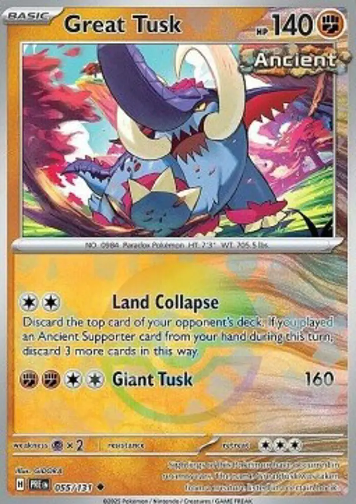 Great Tusk  Single: Pokemon Prismatic Evolutions: Additionals Einzelkarte