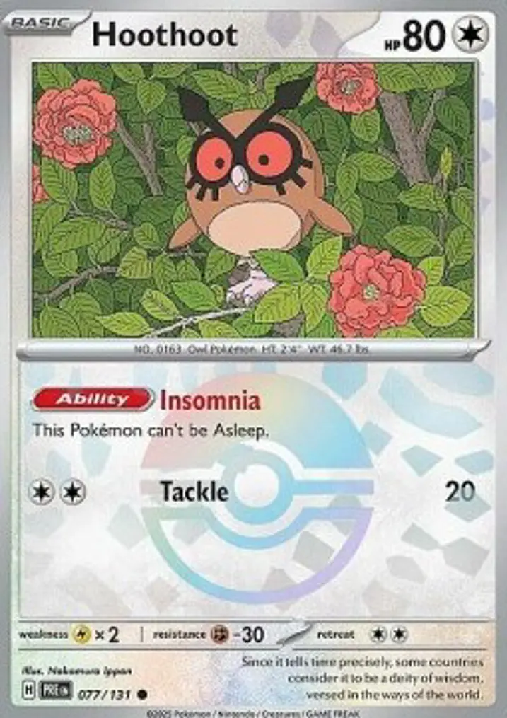 Hoothoot  Single: Pokemon Prismatic Evolutions: Additionals Einzelkarte