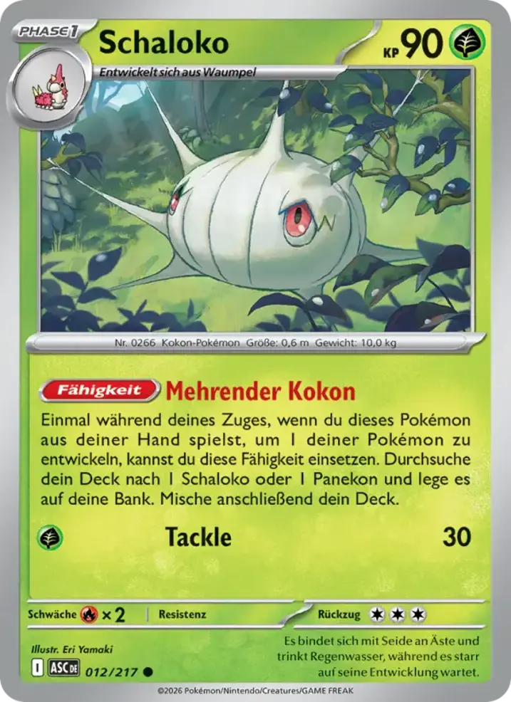 Silcoon  Single: Pokemon Ascended Heroes Einzelkarte