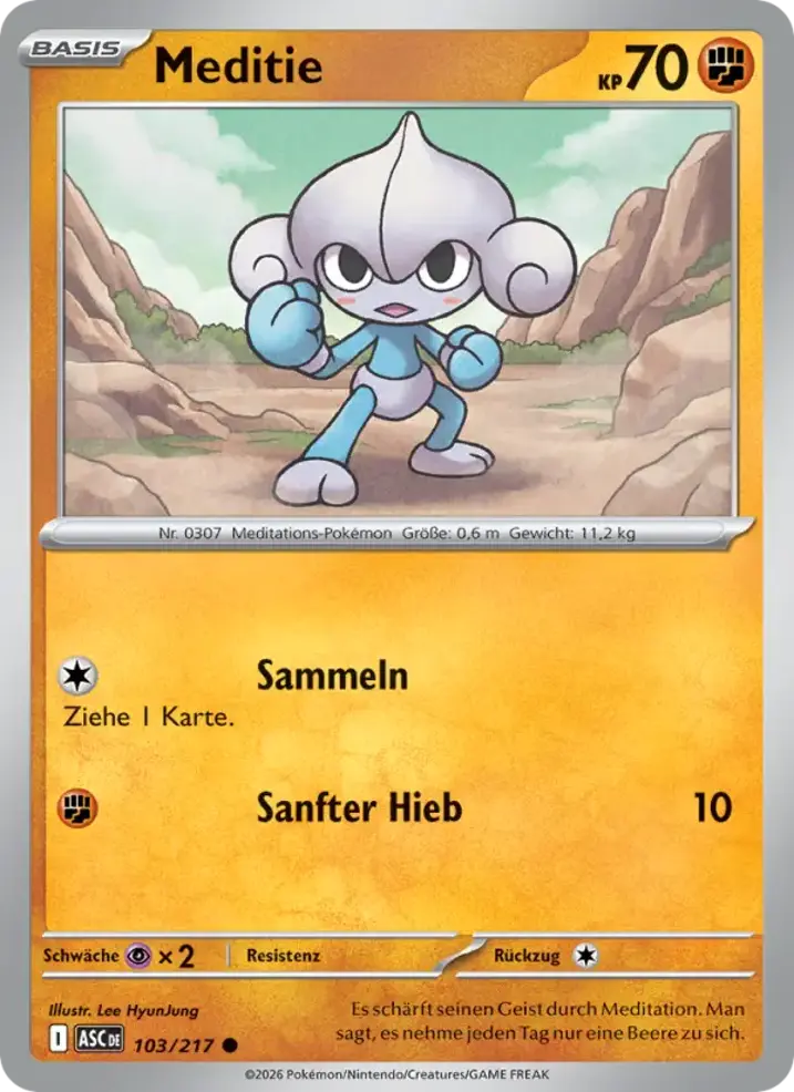 Meditite  Single: Pokemon Ascended Heroes Einzelkarte