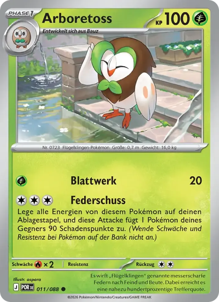 Dartrix  Single: Pokemon Perfect Order Einzelkarte