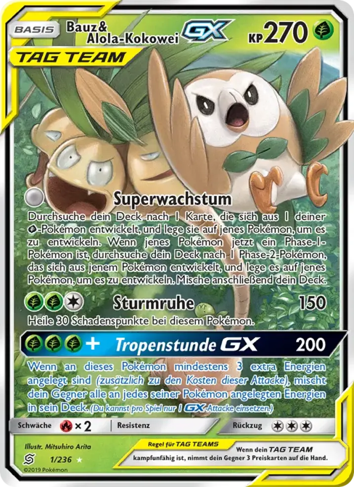 Rowlet & Alolan Exeggutor GX 