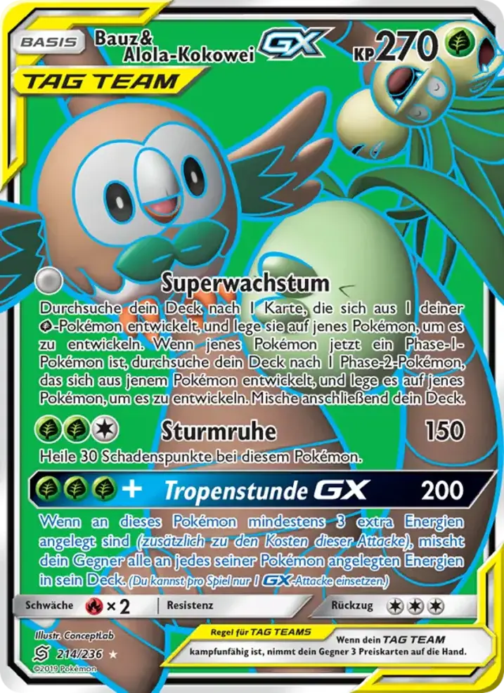 Rowlet & Alolan Exeggutor GX 