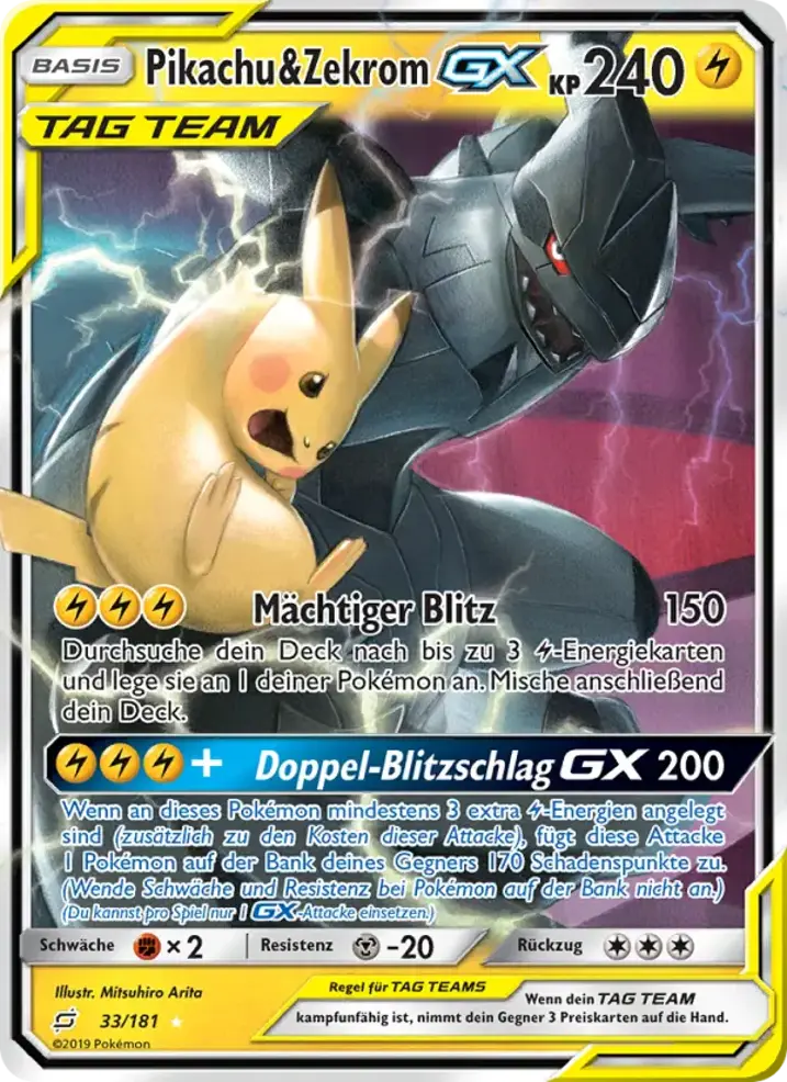 Pikachu & Zekrom GX 