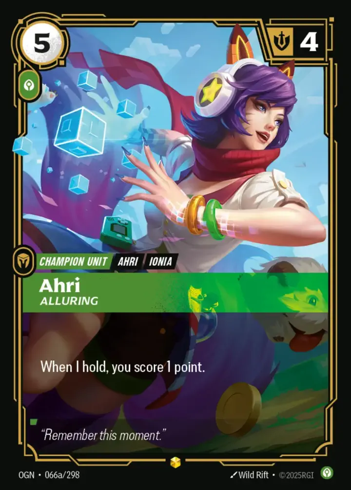 Ahri, Alluring (V.2 - Showcase) Single: Riftbound: League of Legends Origins Einzelkarte