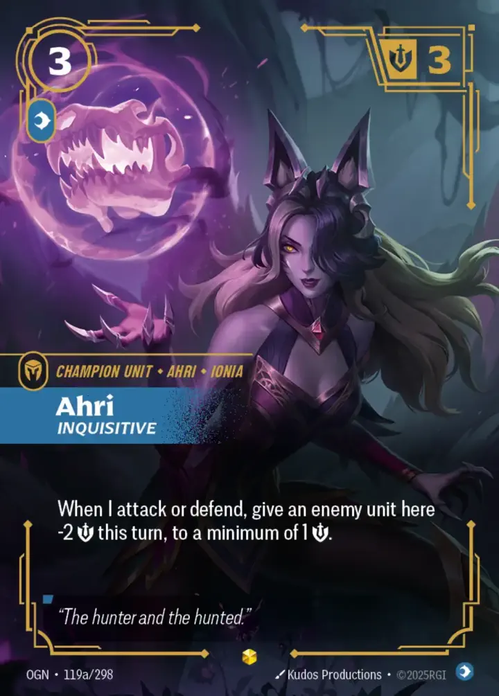 Ahri, Inquisitive (V.2 - Showcase) Single: Riftbound: League of Legends Origins Einzelkarte