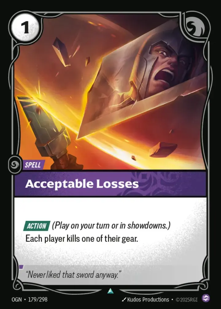 Acceptable Losses Single: Riftbound: League of Legends Origins Einzelkarte