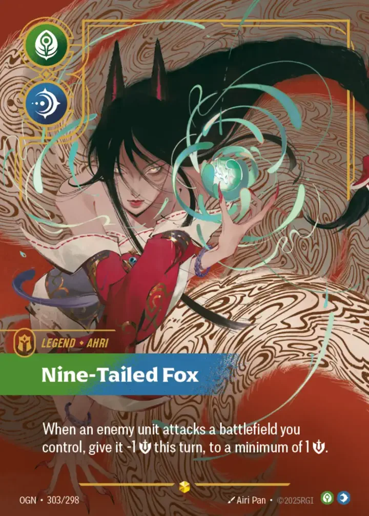 Ahri, Nine-Tailed Fox (V.2 - Showcase) Single: Riftbound: League of Legends Origins Einzelkarte