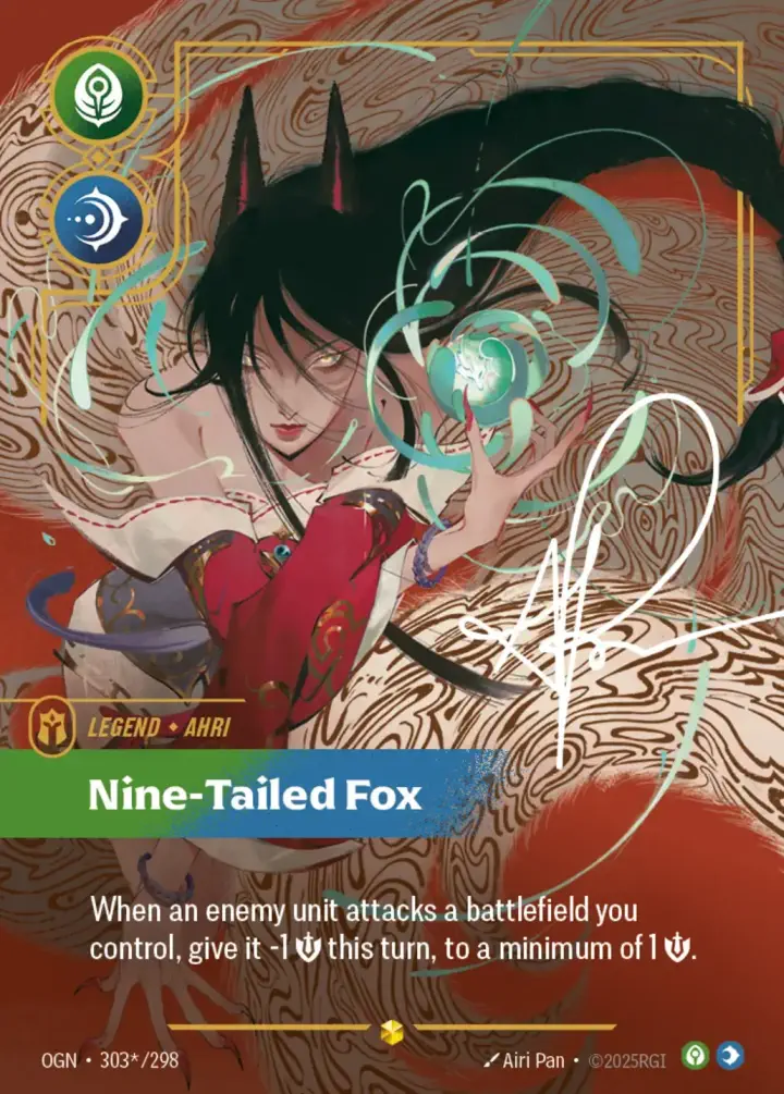 Ahri, Nine-Tailed Fox (V.3 - Showcase) Single: Riftbound: League of Legends Origins Einzelkarte