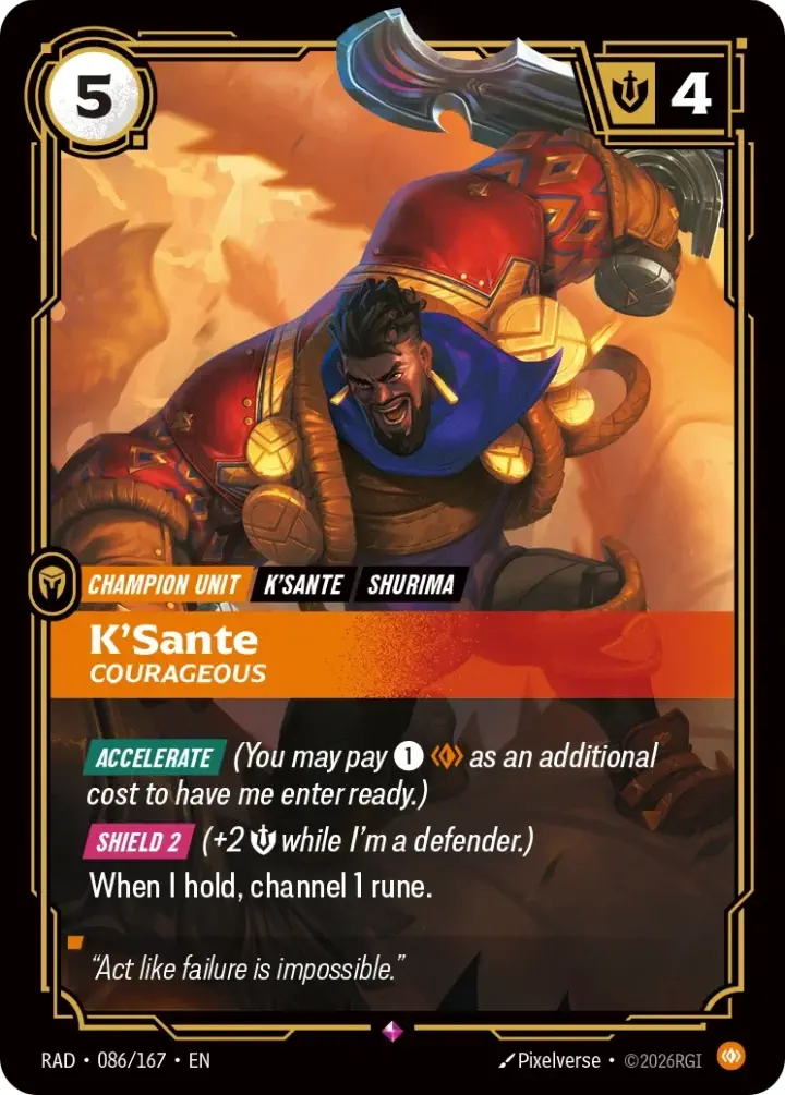 K'Sante, Courageous (V.1 - Rare)