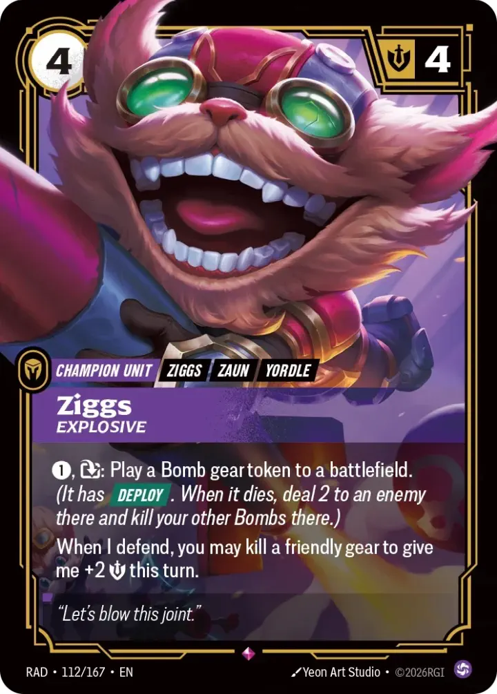 Ziggs, Explosive (V.1 - Rare)
