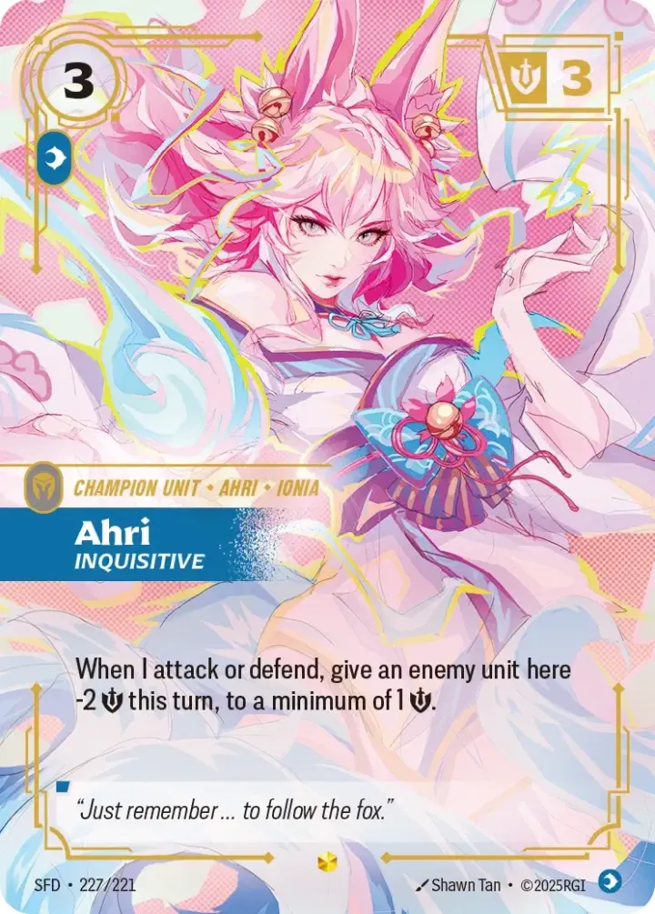 Ahri, Inquisitive (V.1 - Showcase) Single: Riftbound: League of Legends Spiritforged Einzelkarte